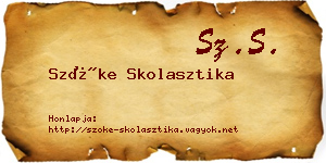 Szőke Skolasztika névjegykártya